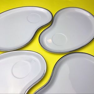 Vintage Arita ceramic bean plates, set of 4